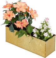 Vaso di fiori in metallo a forma di rettangolo - 13,5x40x12,5cm - Giallo