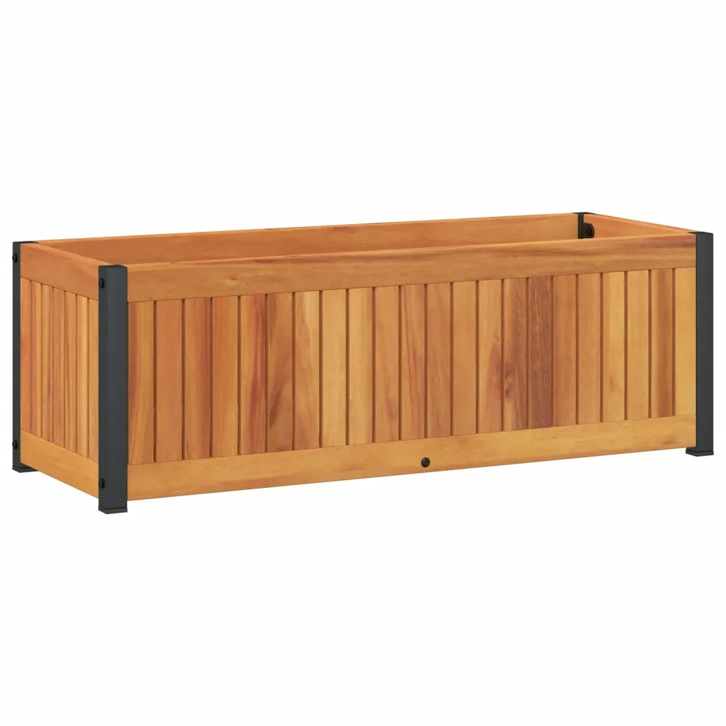 Fioriera | Cassetta per fiori | Vaso da Giardino 80x30x27,5 cm in Legno Massello di Acacia