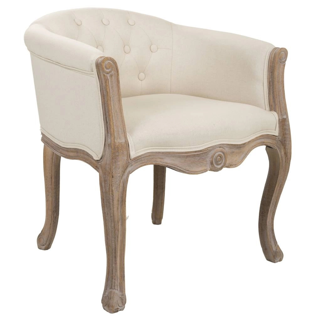 Poltrona in legno imbottita bianca 61x61x71h