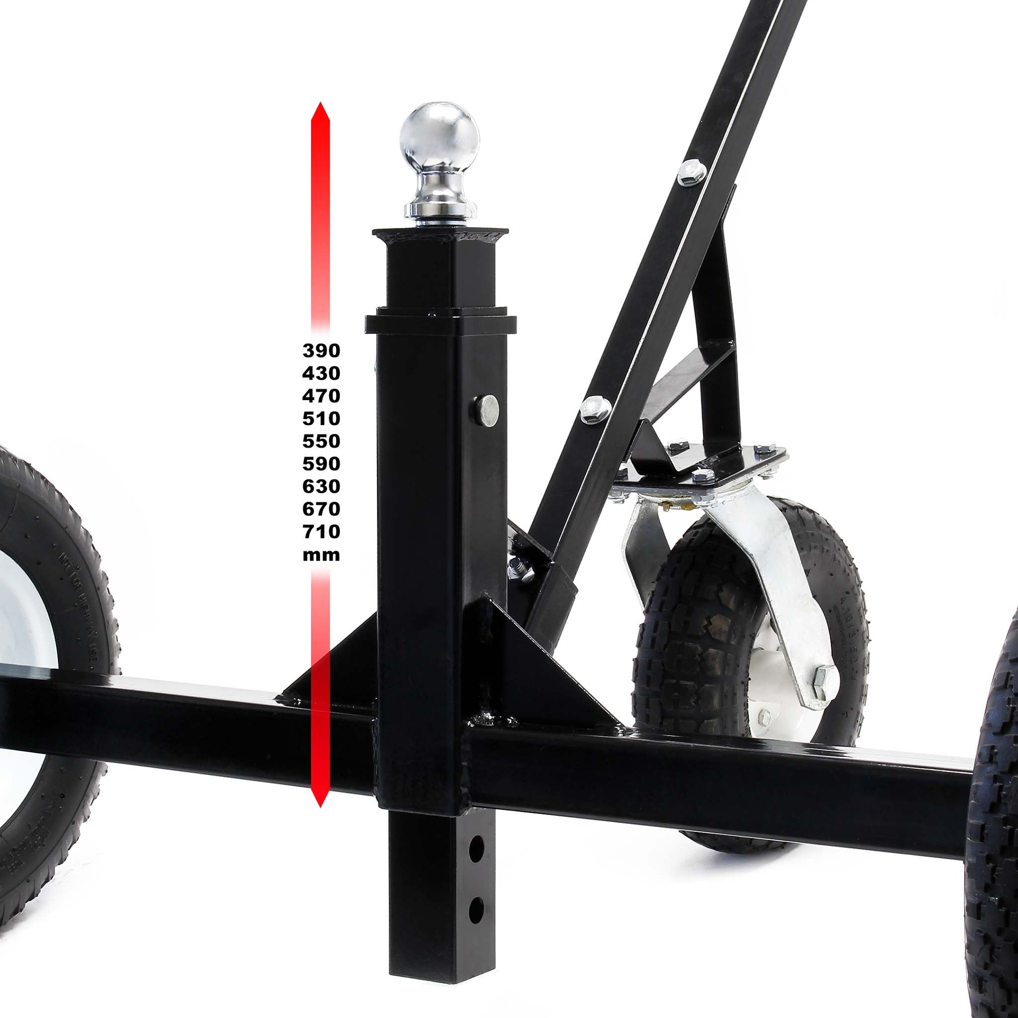Carrello sposta rimorchio roulotte regolabile in altezza max 500 kg con 3 ruote Aiuto di manovra