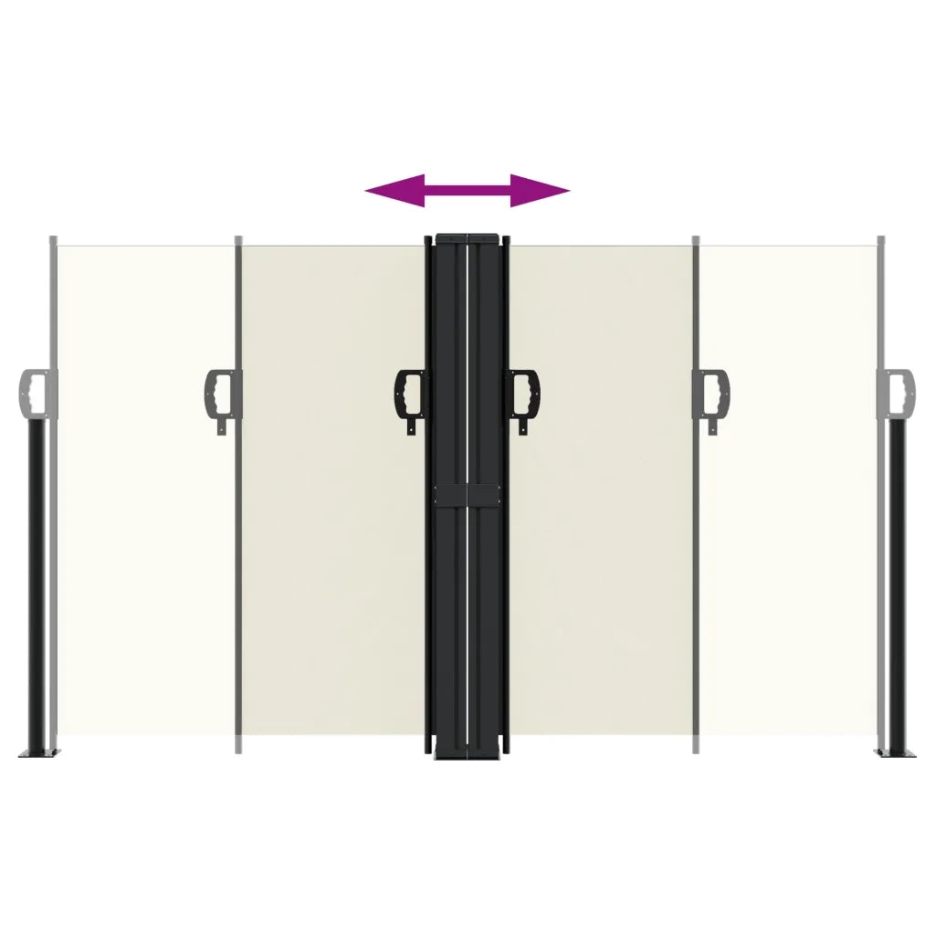Tenda da Sole Laterale Retrattile-Tenda parasole per balcone per giardino Crema 140x1000 cm
