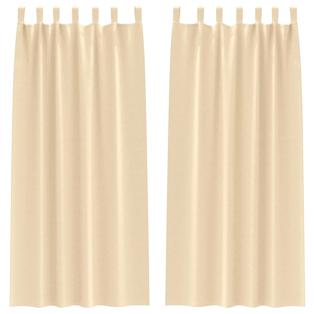 Tende Blackout con Anelli 2 pcs Crema 260 x 140 cm Poliestere 4107597