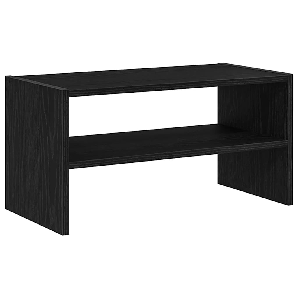 Scarpiera Impilabile-Scaffale per scarpe Rovere Nero 60x30x30,5 cm