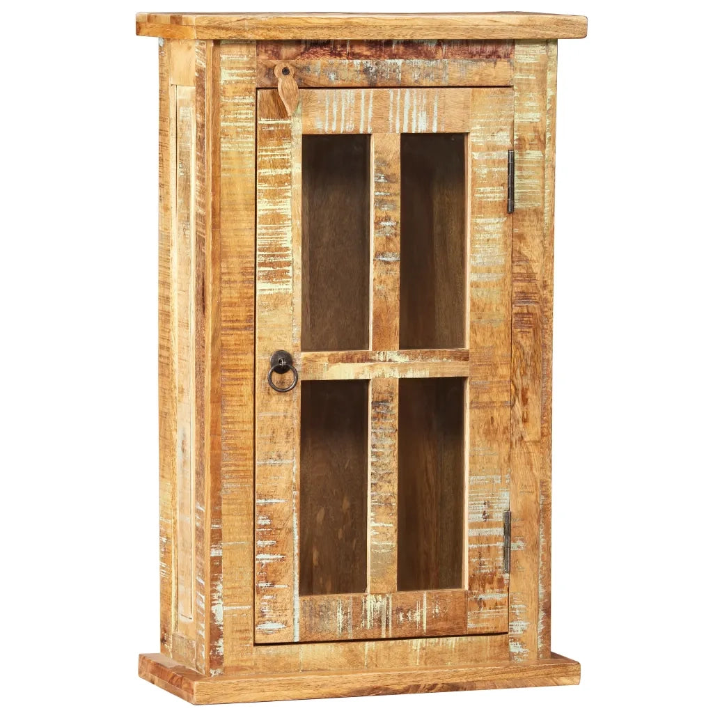 Mobiletto da parete vintage con vano contenitore 44 x 21 x 72 cm finitura opaca legno massello 02_0046292