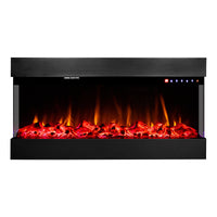 Camino Elettrico da Incasso 48,4x93x20 cm Effetto Fiamma 1500W Dalas Nero