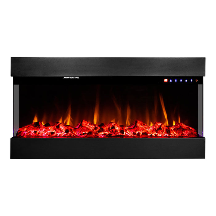 Camino Elettrico da Incasso 48,4x93x20 cm Effetto Fiamma 1500W Dalas Nero
