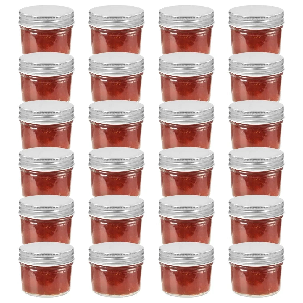 Vasi per Marmellata in Vetro Coperchio Argento 24 pz 110 ml CFW2529505