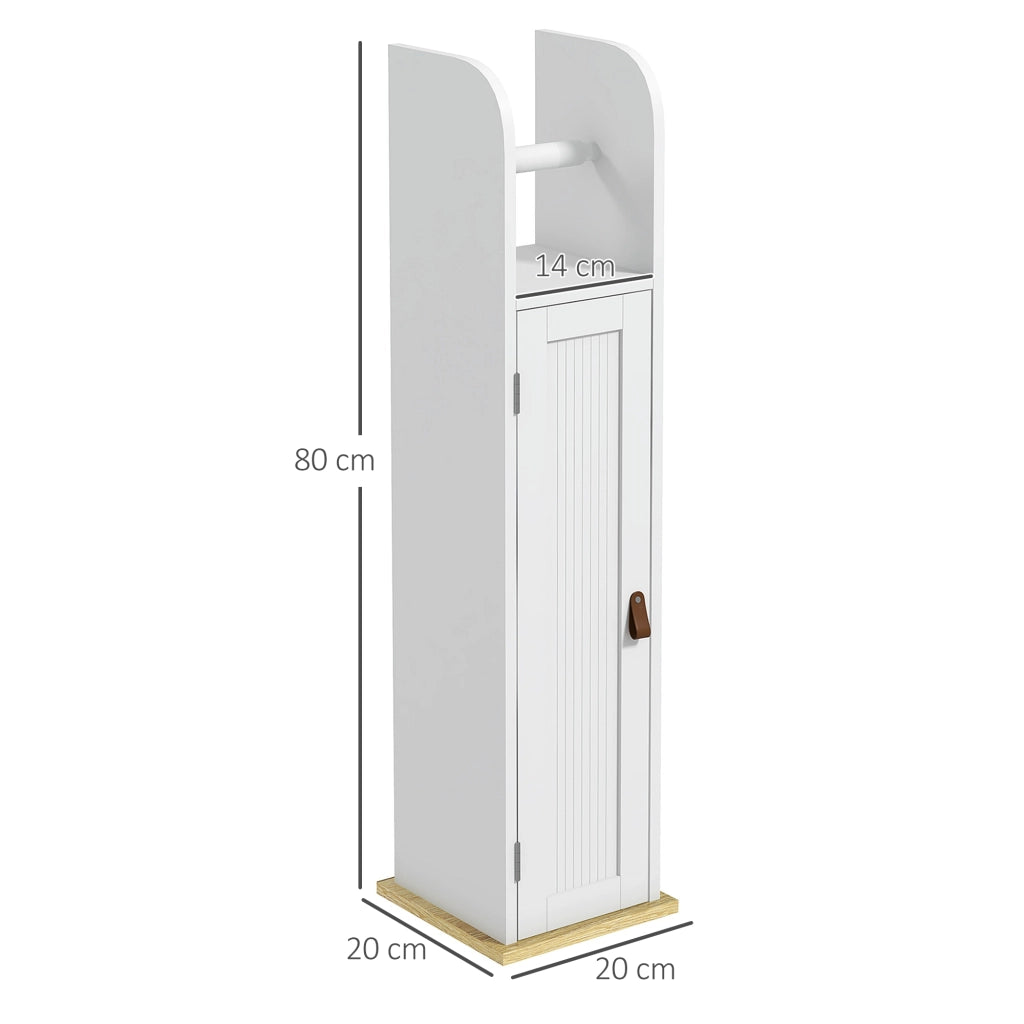 Colonna Bagno Armadio con Ante e Ripiani ¨C zephmum ¨C Bianco 20x20x80 cm