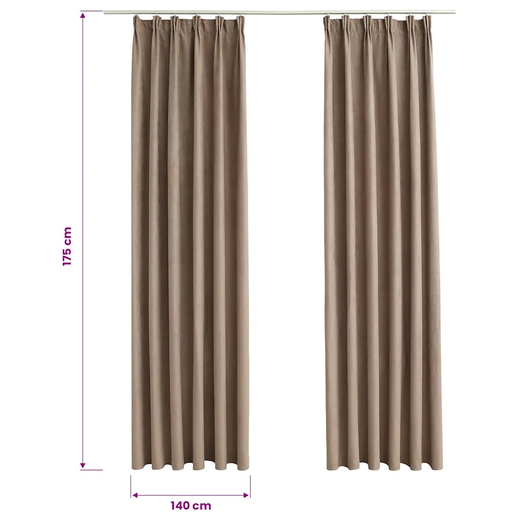 Tende Oscuranti con Ganci 2 pz Grigio Talpa 140x175 cm 134479