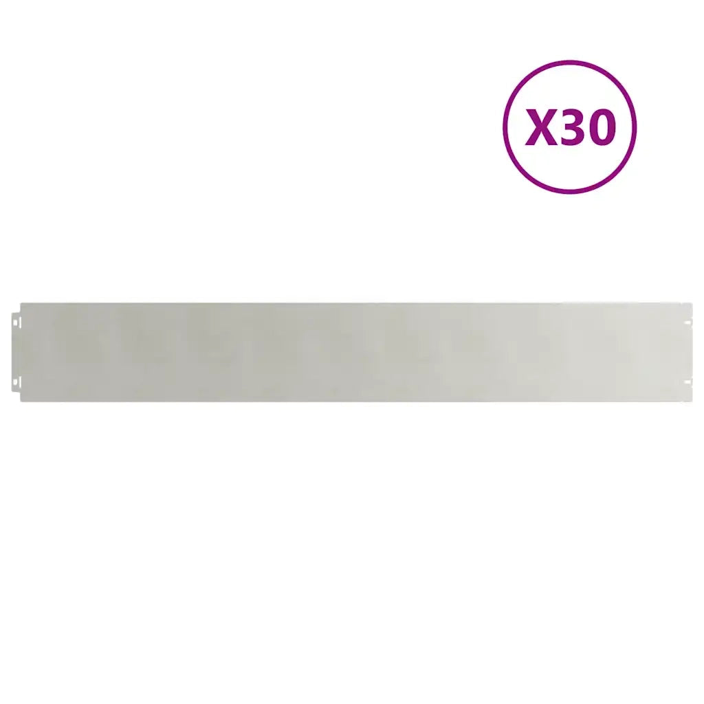 Bordura per Prato 30 pz 15 x 103 cm Acciaio Inox Argento 865988