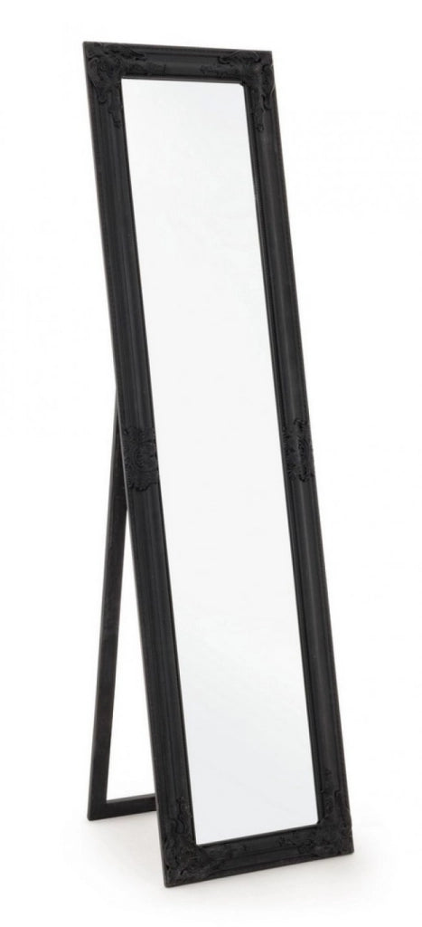 Specchio da Terra Legno Nero Classico da Interno 40x160 cm - HALL