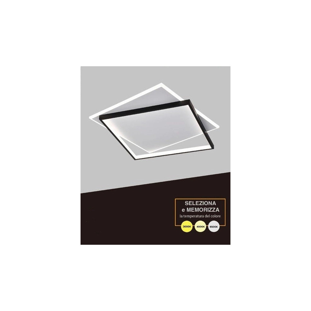 Trade Shop - Plafoniera Da Soffitto Quadrata 39 W Lampada Dimmerabile 3 Colori Di Luce C57-3c -