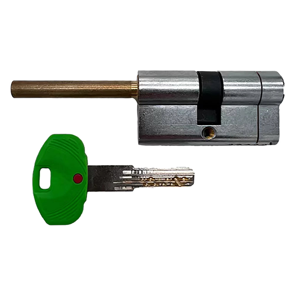 CILINDRO PROFILATO PER POMOLO SERIE 'EVO K22' mm 26+10+26 = 62 (31+31) cromo satinato  - SECUREMME