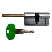 CILINDRO PROFILATO PER POMOLO SERIE 'EVO K22' mm 26+10+26 = 62 (31+31) cromo satinato  - SECUREMME