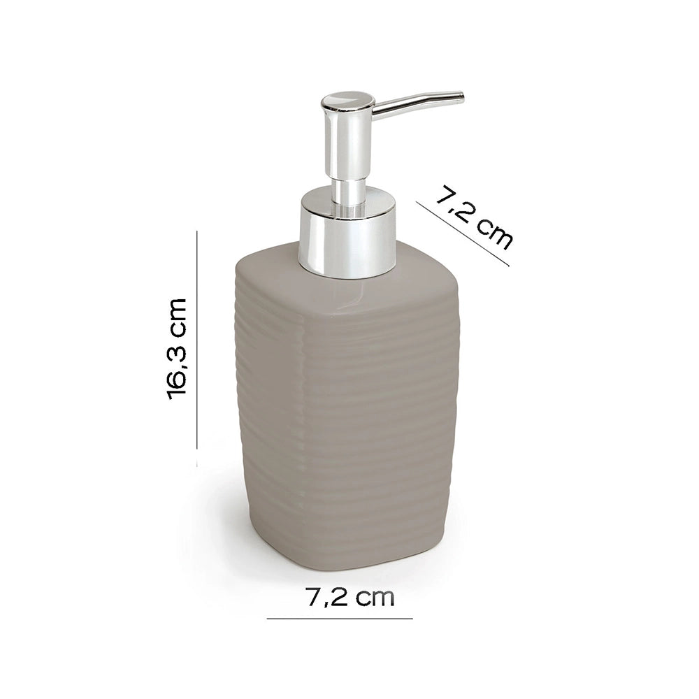 Dispenser dosasapone Gedy in ceramica tortora | Kelly
