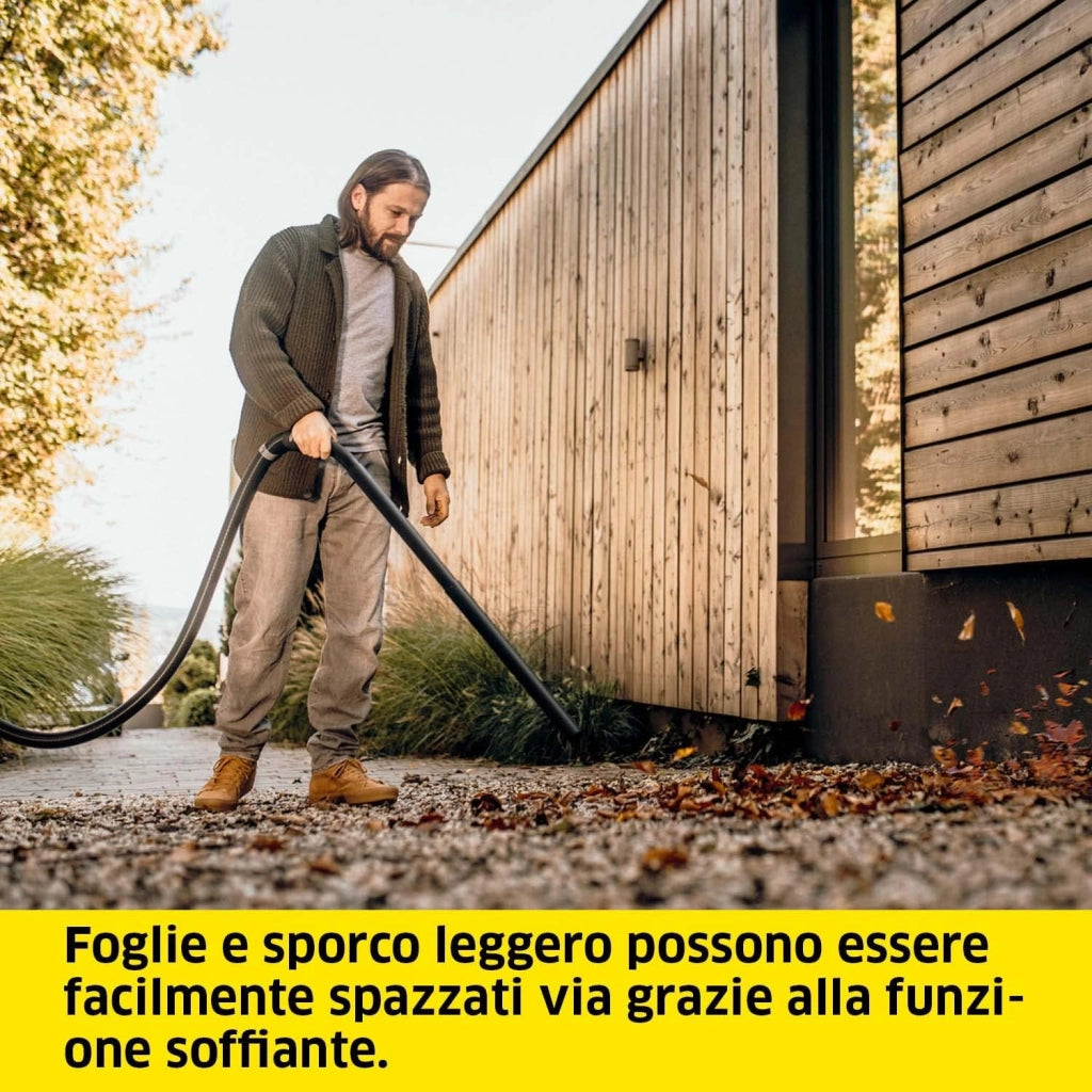 KÄRCHER aspiratore solidi liquidi WD 5 P V-25/5/22 con presa elettroutensile, 1200 W, contenitore in plastica: 25 l, tubo di aspirazione: 2,2 m, funzione soffiante, filtro in vello