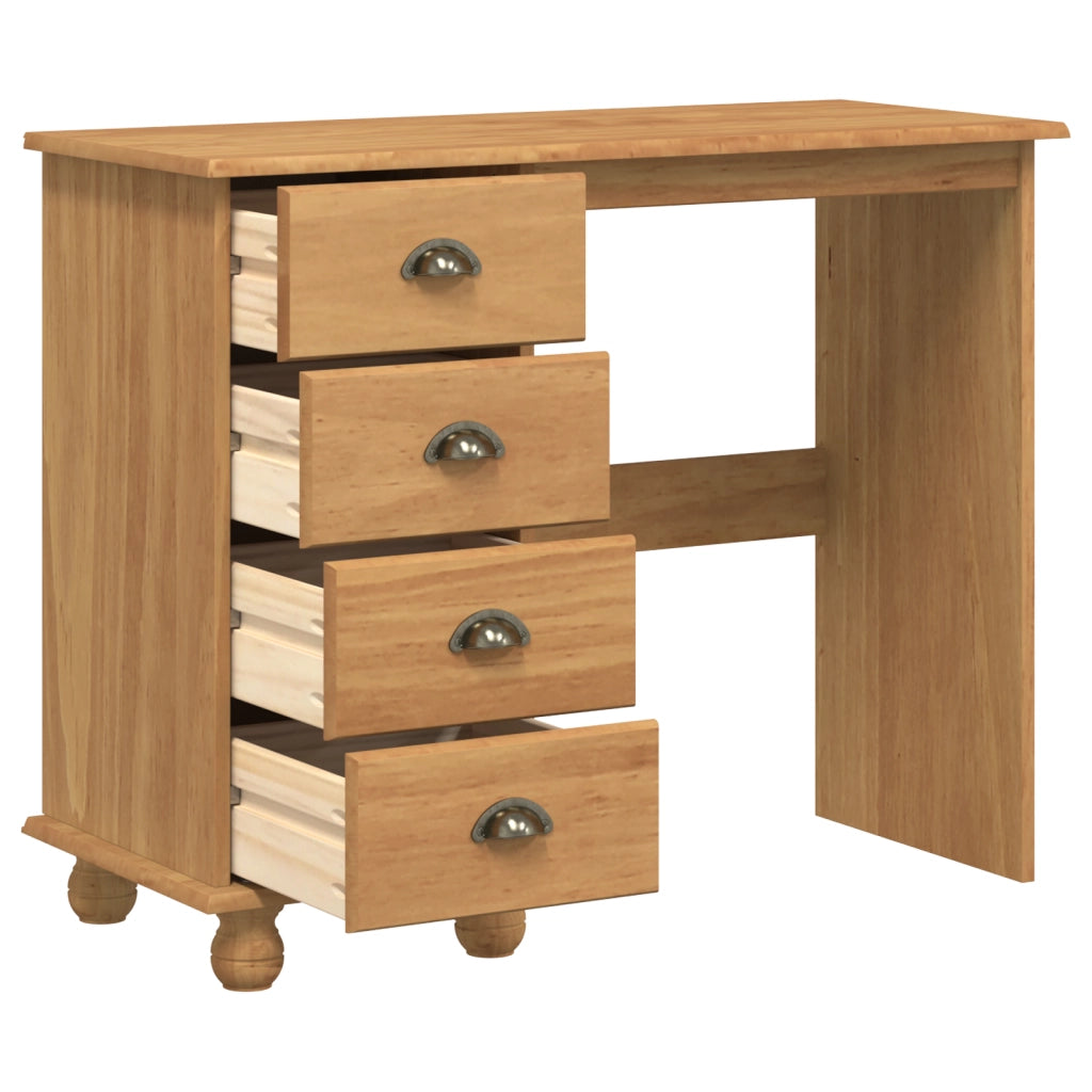 Scrivania 'ASKIM'con cassetti 95x40x75 cm in legno massello di pino