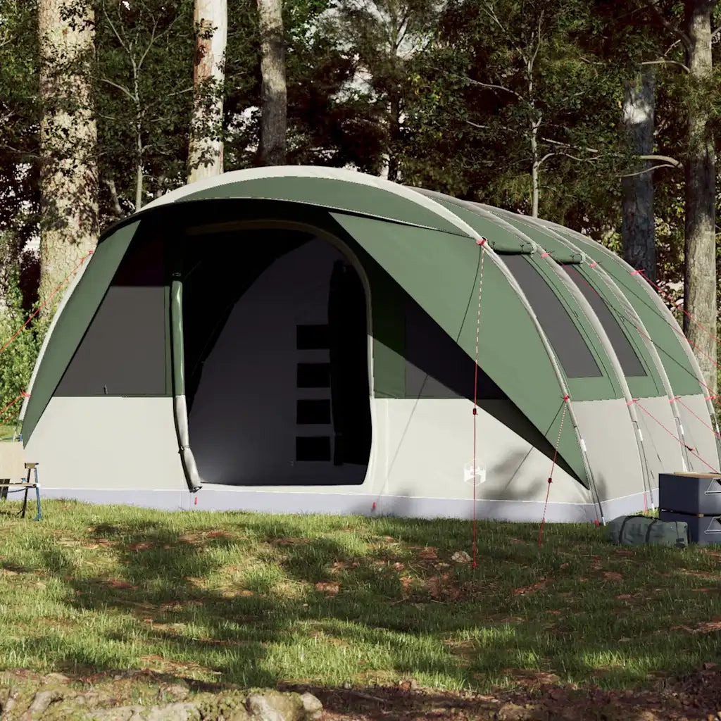 Tenda Familiare a Tunnel per 7 Persone-Tenda da campeggio Verde Impermeabile