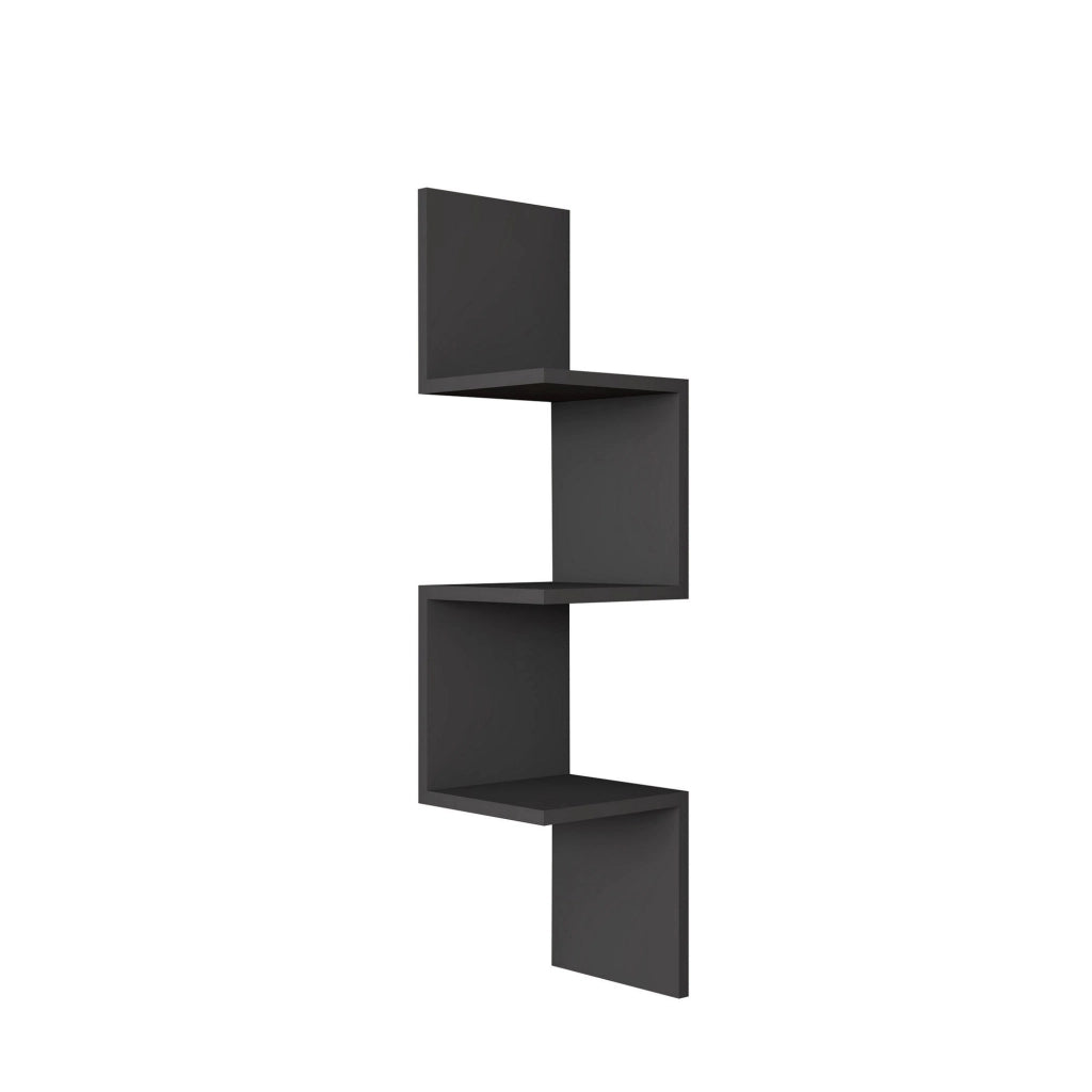 Mensola da parete in legno "Zikzak" 105,4 x 25 x 25 cm - Antracite