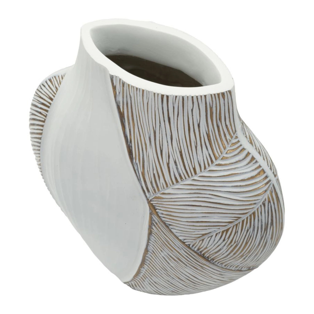 Vaso Decorativo VKH1032, Bianco, Poliresina, 27x11,5x31 cm