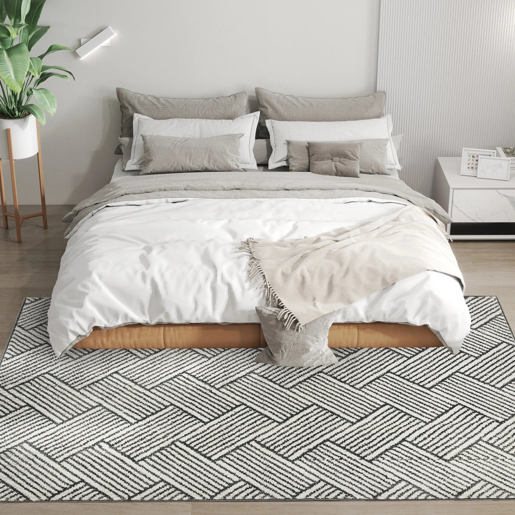 Tappeto 200x140 cm pelo corto lavabile in lavatrice ¨C Zephmum ¨C Grigio