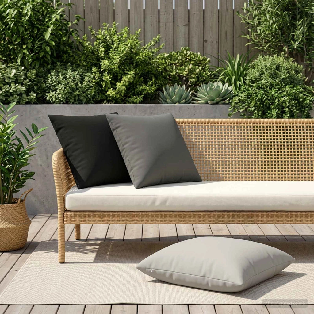 Federa 6 pcs HEERLEN Nero 60 x 60 cm Poliestere 912686