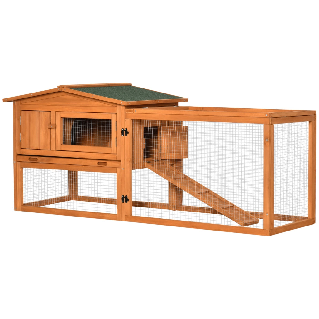Gabbia per Piccoli Animali ¨C Xylo ¨C Legno di Abete con Tetto in Asfalto Arancione