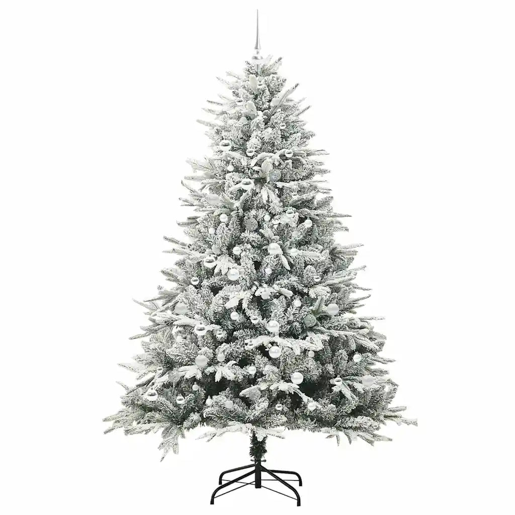 Albero di Natale Artificiale Pre-illuminato con Set di Palline