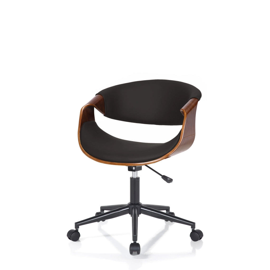 Poltrona da ufficio in pelle sintetica nera cm H.73/83 x L.54 x P.55