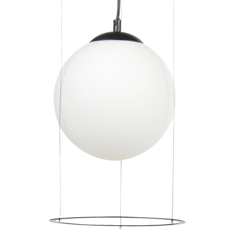 Lampada a sospensione con paralume in vetro nero Forma di globo rotondo Luce a sospensione