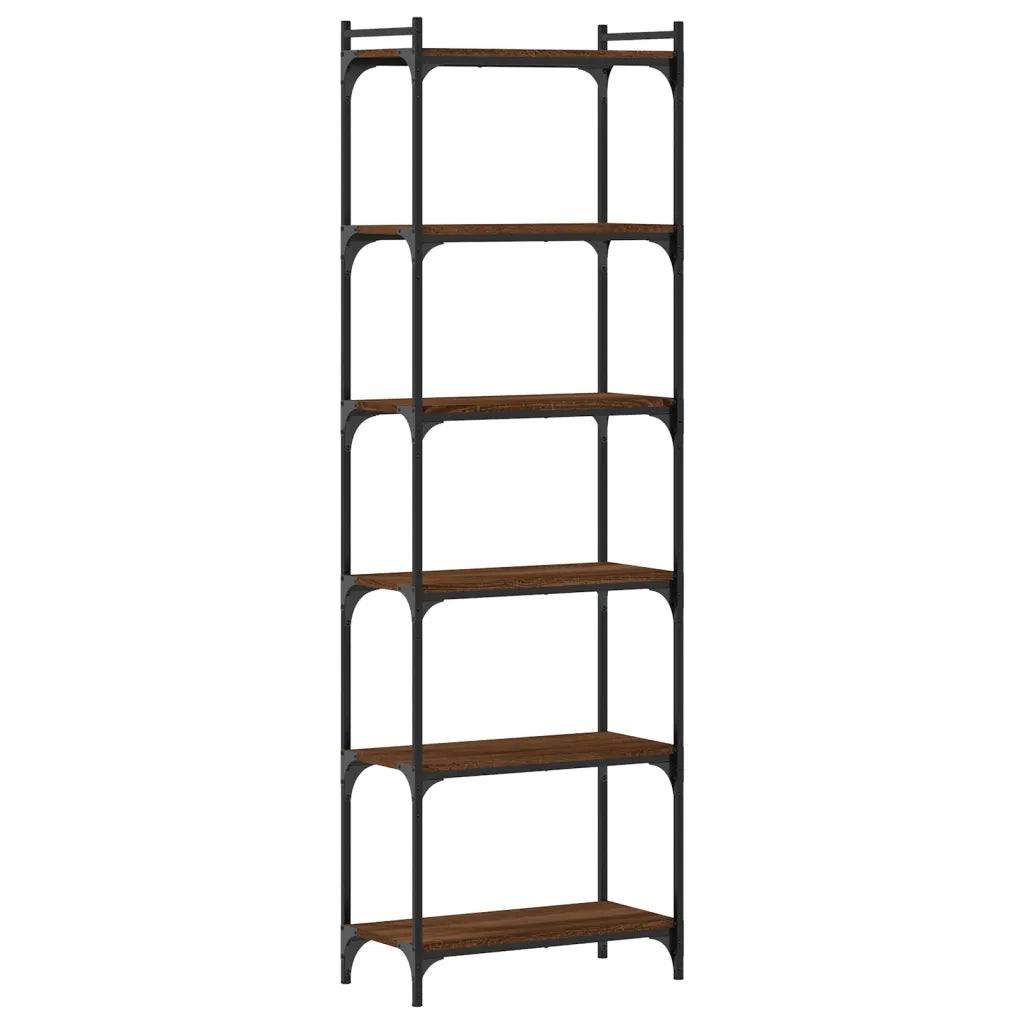 Libreria 6 Ripiani Rovere Marrone 60x30x188cm Legno Multistrato 837666