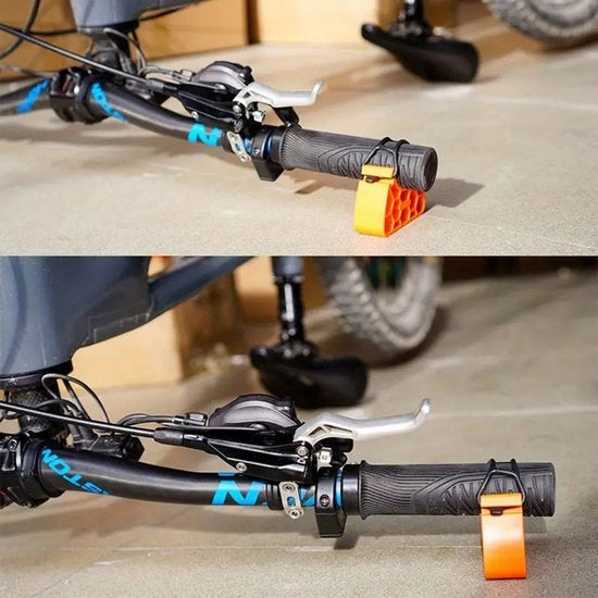 Supporto del manubrio 2 pezzi, stabilizzatore clip-on per parcheggiare in modo stabile la bicicletta, MTB eBIKE strumento di manutenzione e riparazione, adatto per manubri di 30~34 mm