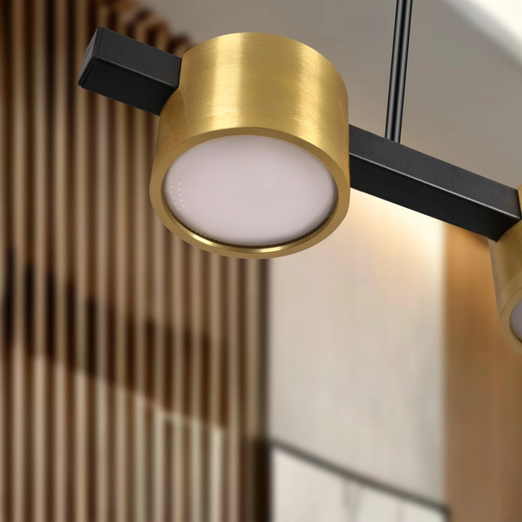 Sospensione Mirella nero oro 3 luci GX53 LED Polux