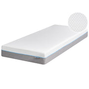 Materasso in Memory Foam Bianco con Tessuto Grigio Duro 80 x 200 cm