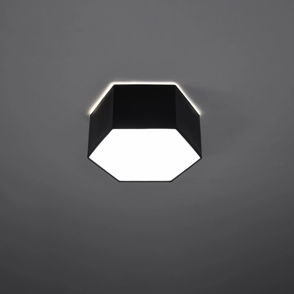 Plafoniera esagonale nera HALVOY 2xE27 Pure Lume PU.1060