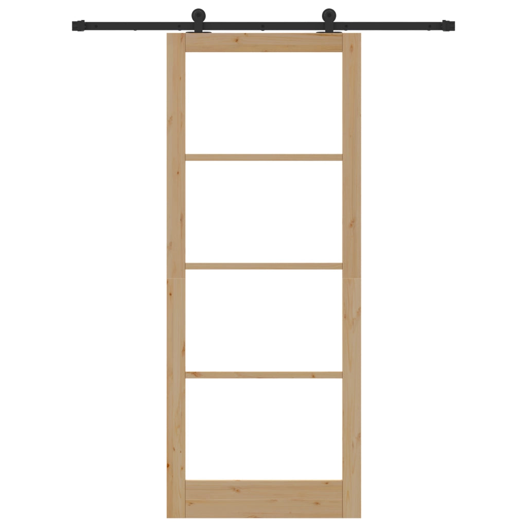 porta scorrevole  con set hardware 'ORKDAL'Legno Massello e Vetro