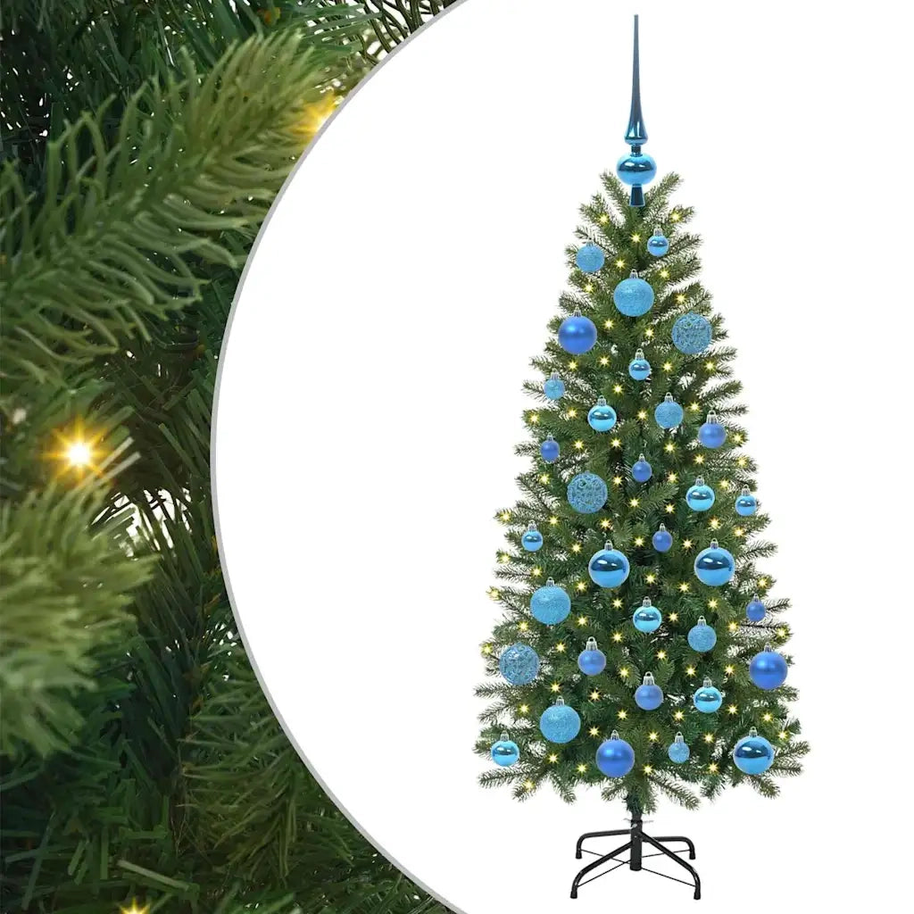 Albero di Natale artificiale con 150 LED Verde 120 cm PE e PVC 3397335