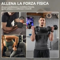 Set di 2 Manubri da 6 kg Esagonali con Presa Antiscivolo e Rivestimento in Gomma, Nero