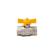 Valvola a sfera gas maniglia F–F ¾" – ottone certificata Articolo 068