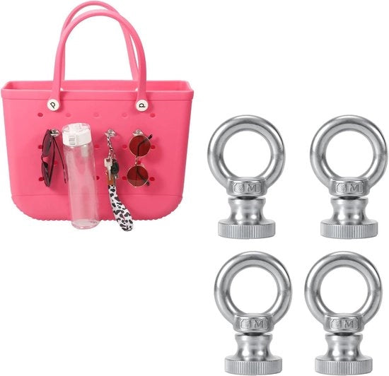 Hanger per chiave a molla in acciaio inossidabile 4 pezzi - Inseritore di chiave per porta chiavi - Ospite per chiave a molla - Accessori per orecchie per sacchetti Bogg-tas sacchetti per il mare.