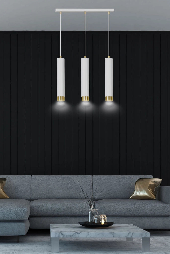 Lampadario Emibig KIBO bianco/oro 3xGU10 dimmerabile