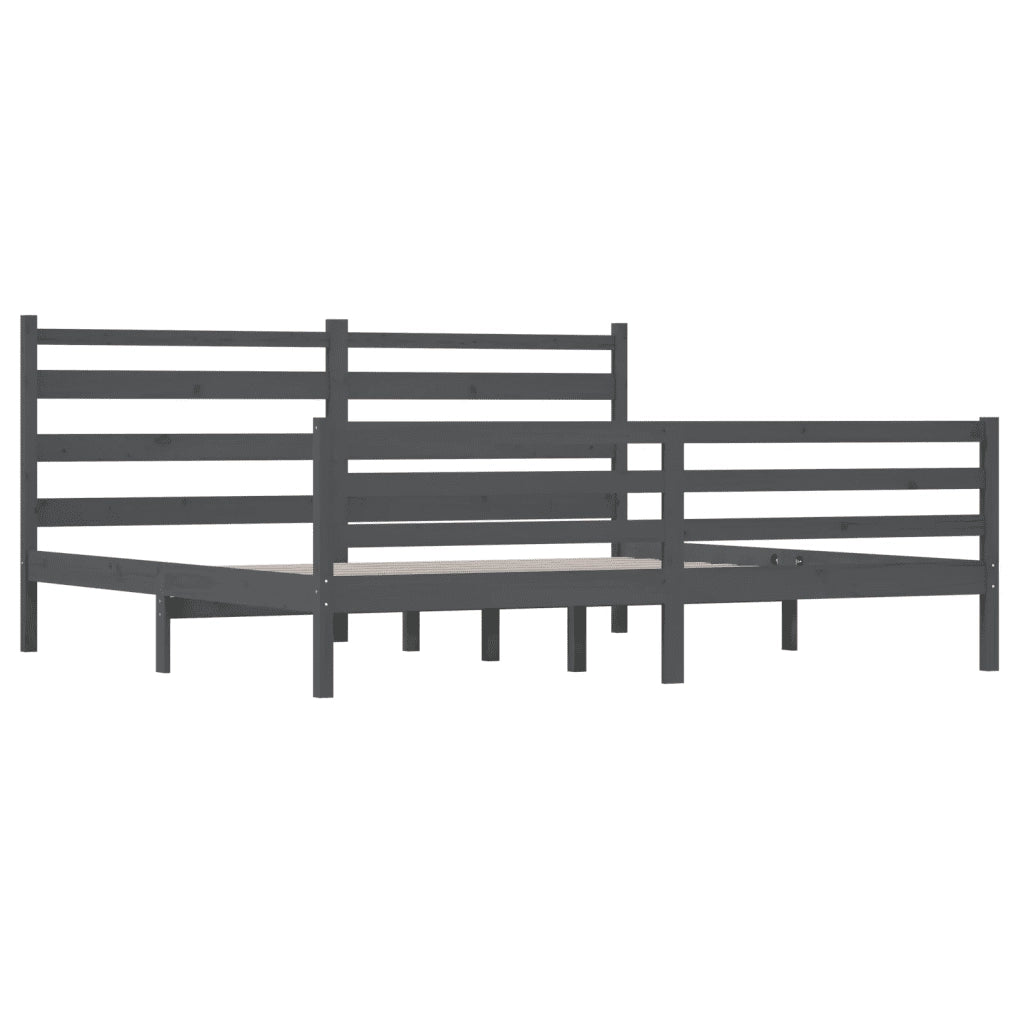 Giroletto in Legno Massello di Pino 200x200 cm Grigio 3103735