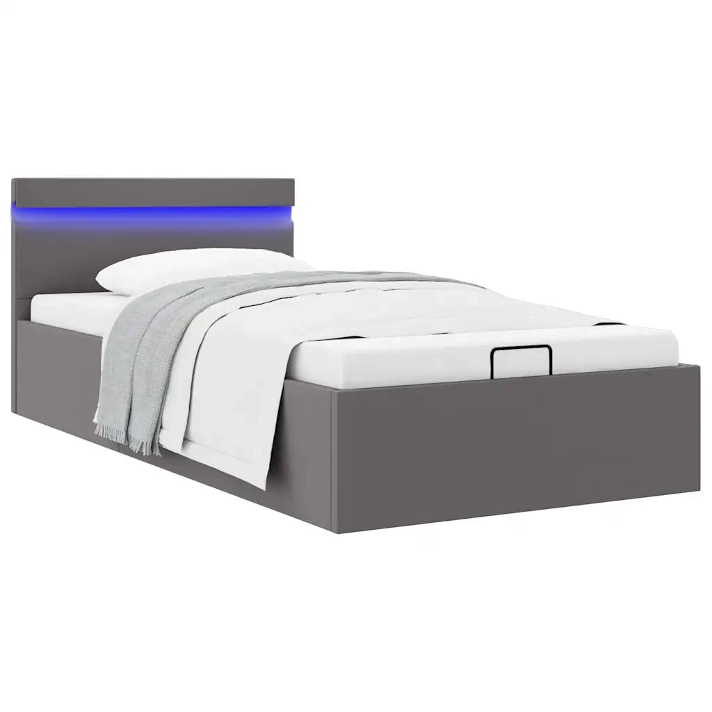 Giroletto Contenitore Idraulico LED Grigio Similpelle 100x200cm 285553