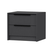 Moke, Comodino 2 Cassetti, 45x45x53h cm Nero Antracite