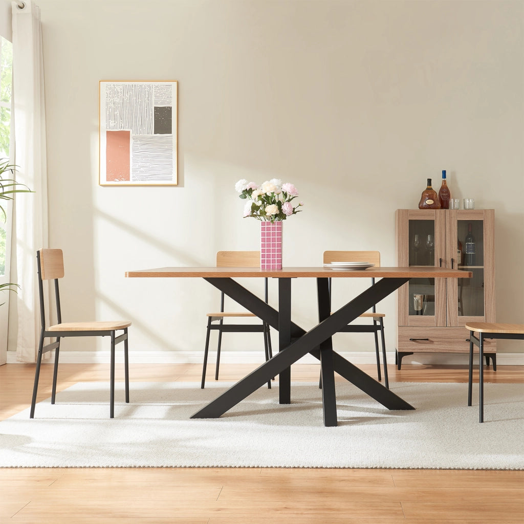 Gamba Centrale Umala in Acciaio per Mobili Fai da Te Design Incrociato 115x65x72 cm Nero [en.casa]