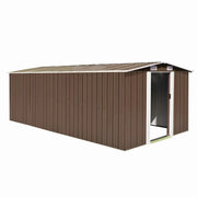 Casetta da giardino cabina ripostiglio casetta da esterno robusta casetta per attrezzi 257 x 489 x 181 cm metallo marrone 02_0022172