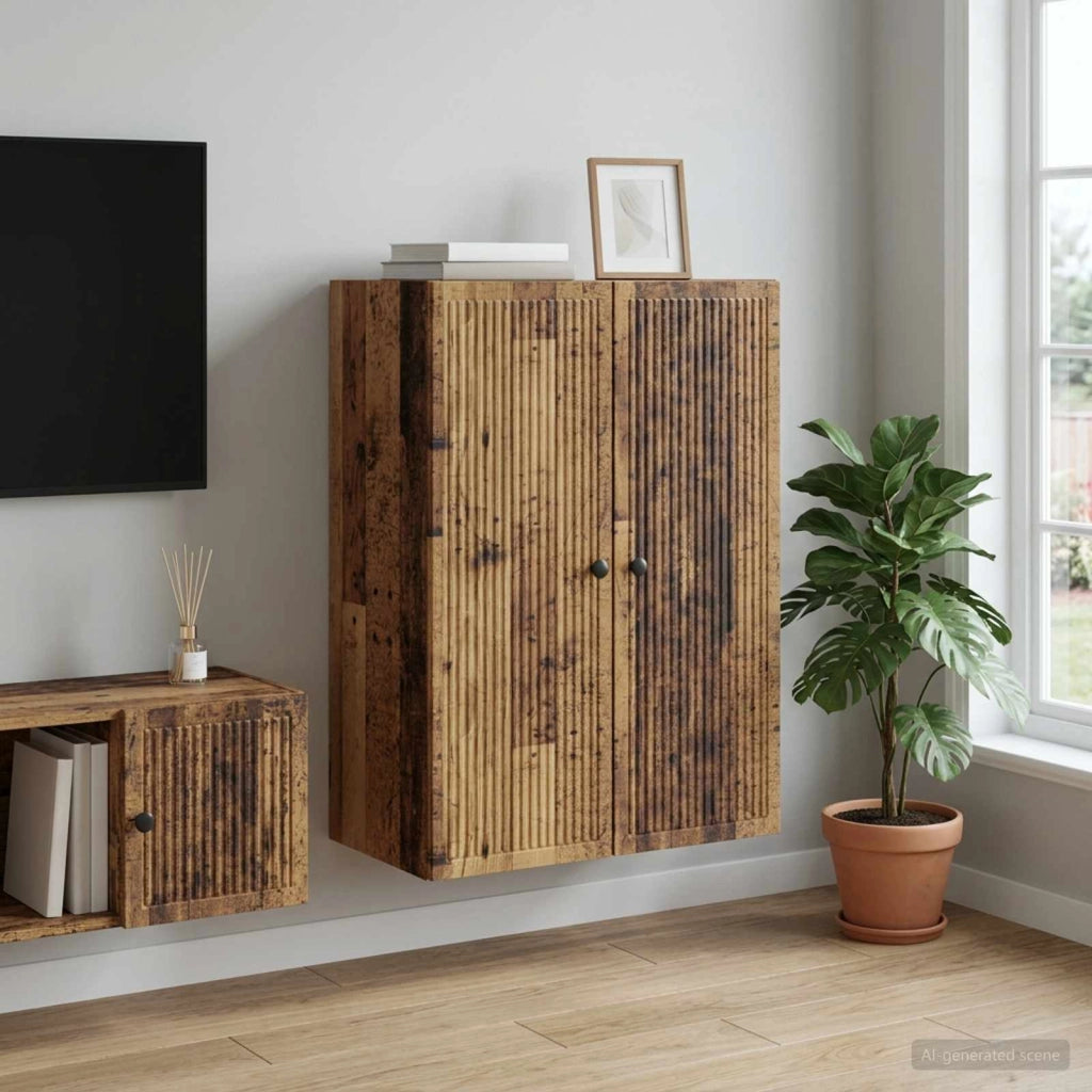 Mobiletto a muro Legno antico 66 x 34,5 x 90 cm 897893