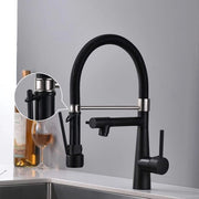 Cucina con Rubinetto Fissabile con Doccia Sfogliaabile - 360° Girevole - Doccia Retrattile - Alta Pressione - Rubinetto Cucina Nero