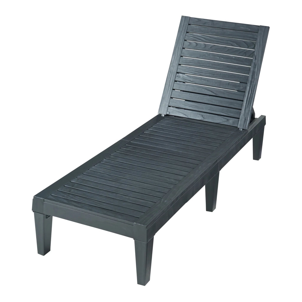Chaise longue da giardino 172 x 58 x 74 cm nero strutturato 03_0009206