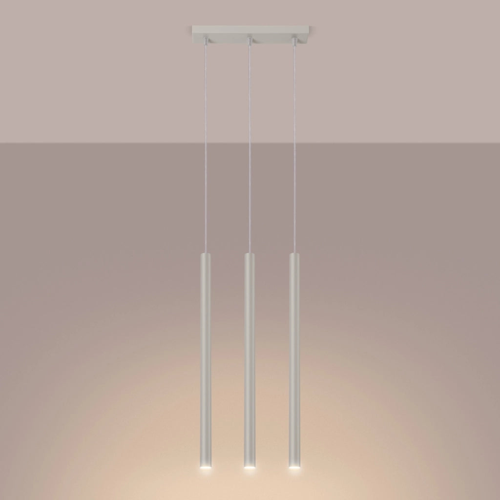 Lampada a sospensione VELINO beige 3 luci G9 50 cm